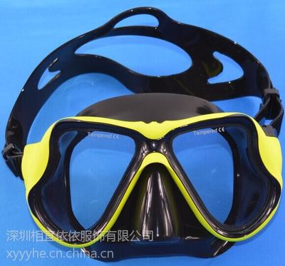 WATERSCUBA 潜水面镜批发定制 可配近视 硅胶磨砂潜水镜 潜水装备